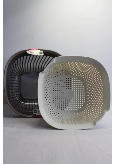 Folylife Linea Süzgeçli Kare Badya 4lt Gümüş