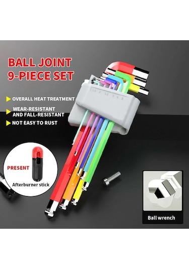 Tongxida 9 Parça Kollu Crv Çelik Somun Anahtarı Seti - Renkli, Anti-korozif, Çok Amaçlı Profesyonel Kullanım