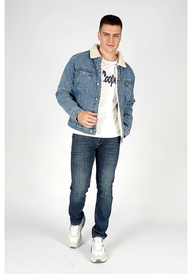 Lee Cooper Puebla 1 Erkek Jean Ceket-20081-denım Denim