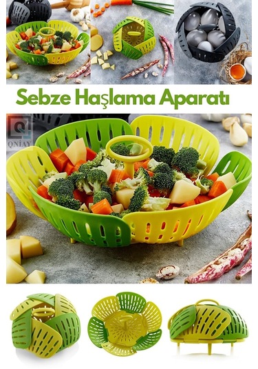 Pratik Buharda Haşlama Pişirme Sepeti Katlanabilir Haşlayıcı