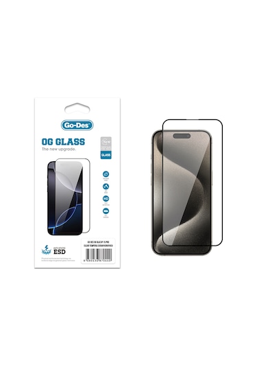 Nihcase Apple Uyumlu iPhone 15 Pro Godes Og Glass Antistatik Temperli Cam Ekran Koruyucu