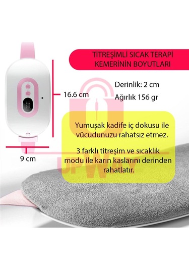 Upway Şarjlı Titreşimli Sıcak Terapi Kemeri