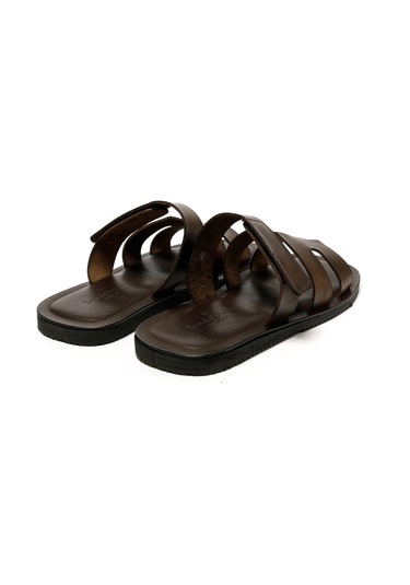 The Sandals Factory Dark Brown Sandalet Erkek M7897 The Sandals Factory Leather Upper Sandals Dark Brown