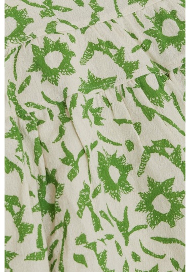 Escabel Kız Çocuk Elbise Desenli 5-9 Yaş, Krem-krem Krem