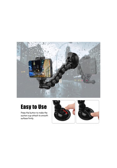 Jeemson 23cm Abs Materyalli 360 Döner Evcil/ Araçlı Sünger Tutucu, Telefon Tutucu İle Multifonksiyonel Vlog/ Gps/ Canlı Yayın Stantı