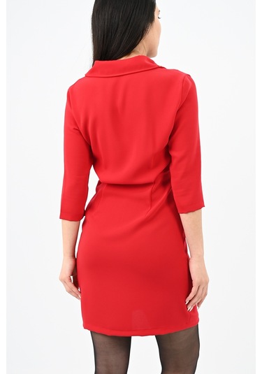 Kadın Yaka Taş İşleme Detaylı Elbise 5210-24 001