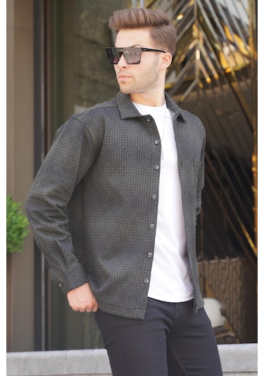 Madmext Haki Desenli Erkek Oduncu Gömlek 6711 Haki