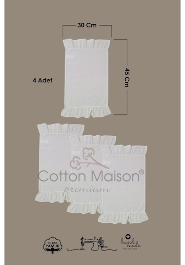 Amerikan Servisi Fırfırlı Retro 4 Lü Krem