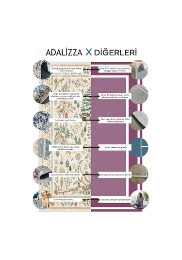 Ay Üstünde Bir Masal Tavşanlı Ve Fil Temalı Yuvarlak Kaymaz Taban Halı Mavi