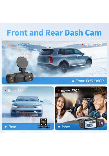 Tongxida 1080p Wi-fi 3kamera Dash Cam, 2/3 Lens Ön-arka, Araba Kamerası İle Wi-fi