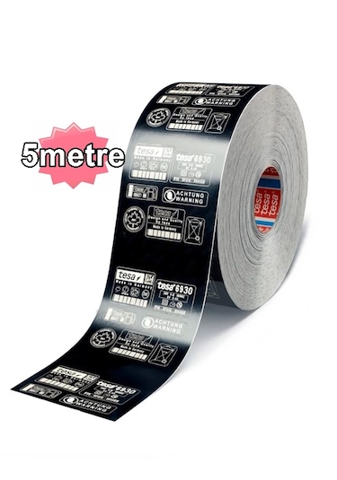 Tesa 6930 Lazer Etiket Bandı Siyah 5mt Tesa Etiket Bant Mat Siyah