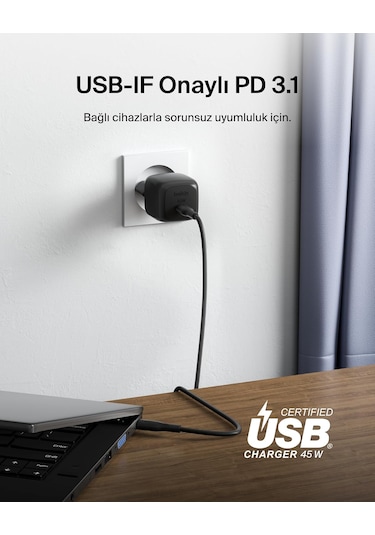 Belkin Kompakt 45 W Usb-c Güç İletimli Hızlı Şarj Aleti, Siyah