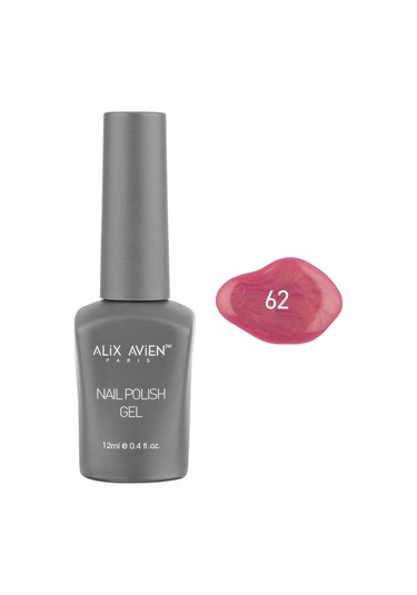 Alix Avien Işıltılı Koyu Pembe Kalıcı Oje 62-yoğun Renk Veren Jel Oje 12 Ml-nail Uv Gel Polish 62