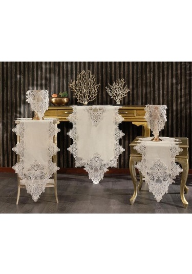 Hüma Keten 5 Parça Salon Takımı Cappucino Cappuccino