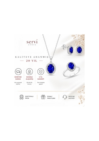 Servi 925 Ayar Gümüş Oval Anturaj Set-31