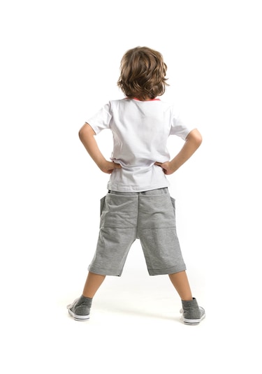 Denokids Timsah Baggy Şort Takım Çok Renkli