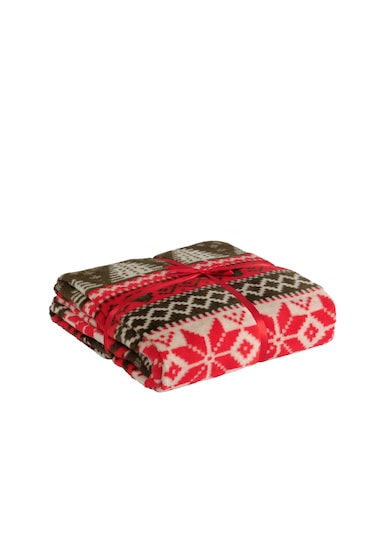 Vicuna Home Glow Pamuklu Yılbaşı Battaniyesi Çok Renkli 200 x 220