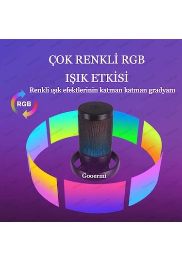 Rgb Ve Usb Podcast Gamer Youtuber Mikrofon Seti Online Ders