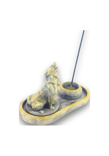 Uluyan Kübik Kurt Çubuk Tütsülük Ve Tealight Beyaz