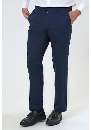 Slim Fit Bistre Erkek Kumaş Pantolon Lacivert