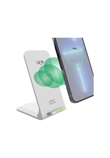 LinkTech W515 15W Katlanabilir Kablosuz Şarj Standı Beyaz