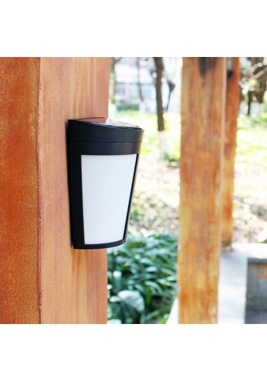 Vkemall 6 Led Güneş Enerjili Dış Mekan Yarıçember Duvar Lambası, Hassas Işık Kontrolü, Ip65 Su Geçirmez, 1000mah Şarj Edilebilir Pil, Islak Beyaz + Renkli Işık Çok Renkli