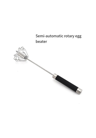 Ulzyvf Yumurta Çırpıcı Paslanmaz Mutfak Mikseri Döndürülebilir Çelik Siyah