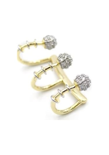 Vip Kıkırdak Küpe - Altın Çok Renkli