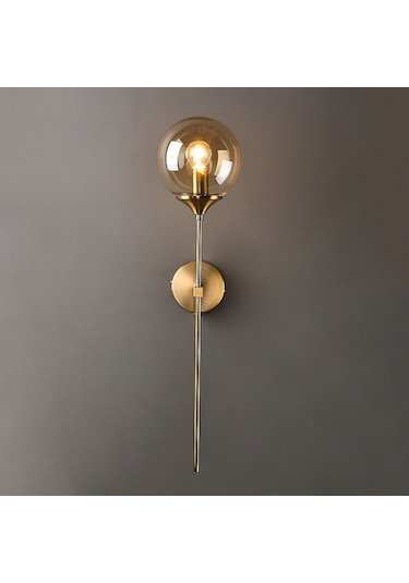 Ranyeek Amber Renkli Cam Duvar Lambası - Modern Minimalist Stili, Oturma Odası, Yatak Odası, Koridor İçin Arka Plan Aydınlatması A Tipi, Ampul Yok Kehribar