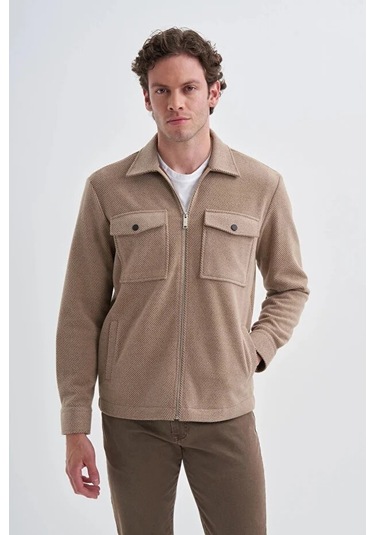 Cazador Regular Fit Cep Detaylı Oduncu Gömlek-20220 Bej