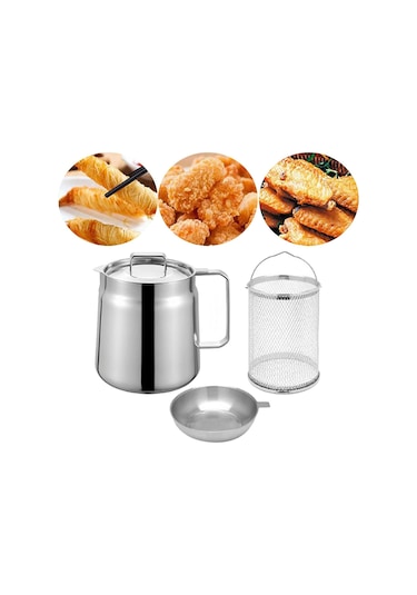 Suntek Magideal Derin Kızartma Tenceresi Drenaj Eleği Kulplu 1.5 L