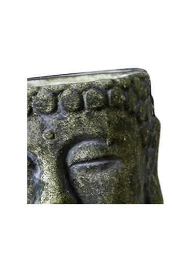 Suntek Çimento Buda Head Pot Statue Bonsai Çiçek Vazo Yeşil