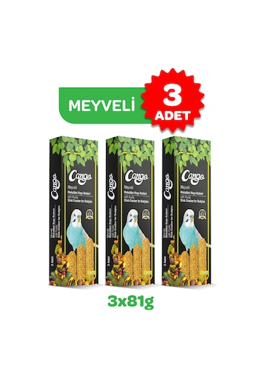 Cango Muhabbet Kuşu Krakeri Meyveli 81gr 3lü