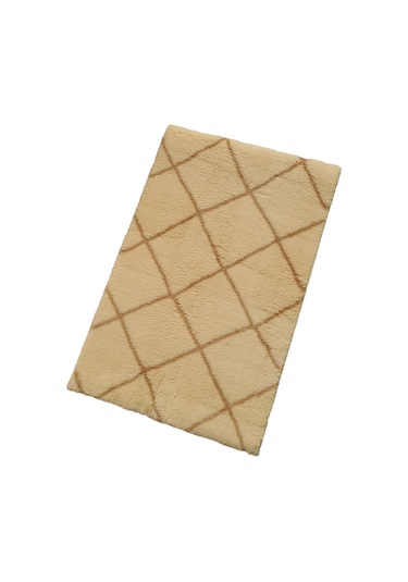 Jassrug Royal Kaymaz Taban Banyo Halısı 50x80 Diamond Bej Bej