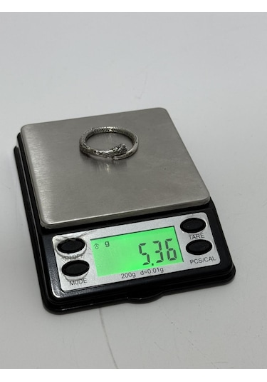 Carve Bones Dal Motifli Gümüş Yüzük 5,35 Gram