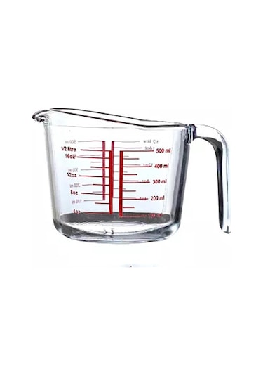 Cam Ölçüm Kabı Seti Ev Pişirme Aracı Mikrodalga Fırın Güvenli 250/500/1000ml Yüksek Kaliteli Mutfak Şeffaf Ölçüm Kabı 500ml