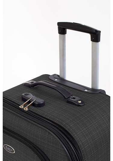 Oleets 8 Tekerli Su Geçirmez Ultra Kalite Kumaş Orta Boy Valiz Koyu Gri