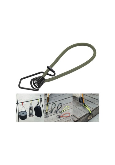 Suntek Kancalı Bungee Kablosu 6mm Halat Kanopi Bağları Yeşil Yeşil