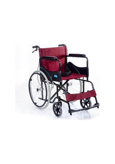 Comfort Plus DM809 Kumaş Standart Refakatçi Frenli Tekerlekli Sandalye Bordo