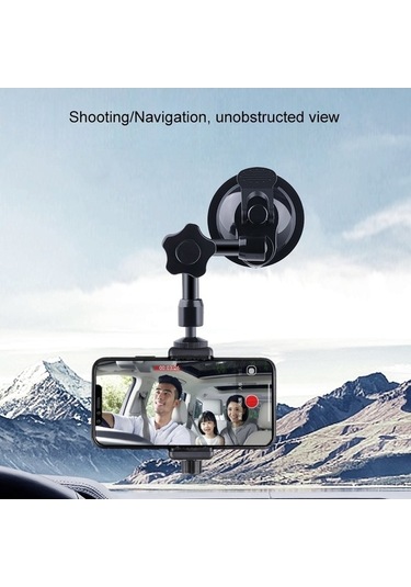 Wondernest 27cm Tekli Vantuzlu Eklemli Sürtünmeli Sihirli Telefon Kelepçesi Montaj Kolu Siyah Çok Renkli