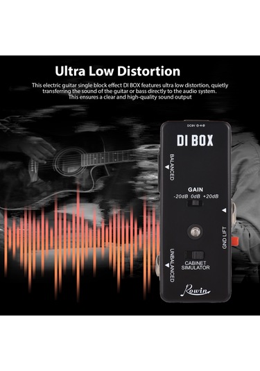 Ruicoo Rowın Lef331 Elektro Gitar Dı Box Efekt Pedalı - Düşük Distorsiyon, Denge/denge Olmayan Çıkış, Tam Metal Kasa