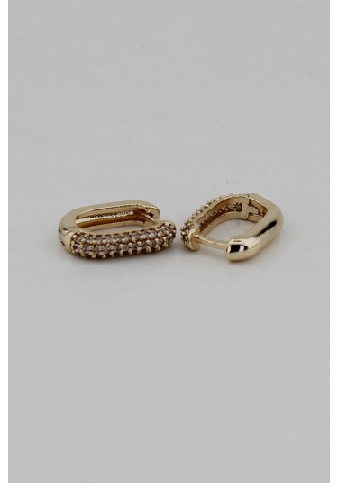 Niki Aksesuar Özel Seri Zirkon Taşlı Gold Küpe Gold