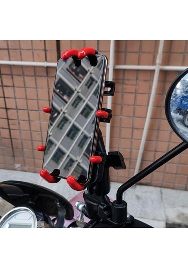Motosiklet Metal Navigasyon Cep Telefonu Braketi, Stil: Dikiz Aynası Kurulumu Hırsızlığa Karşı Diğer