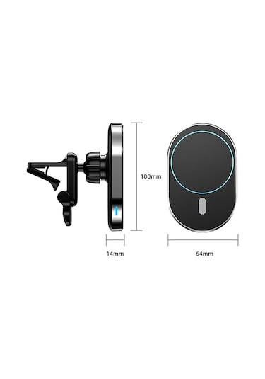 Sones Jjt-968 15w Maksimum Çıkış Manyetik Araç Hava Çıkış Braketi Kablosuz Şarj Cihazı Kırmızı