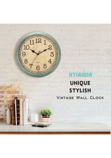 Vintage Kuvars Duvar Saati 30 Cm Sessiz Tik Tak Büyük Rakamlar Ve Qd Diğer
