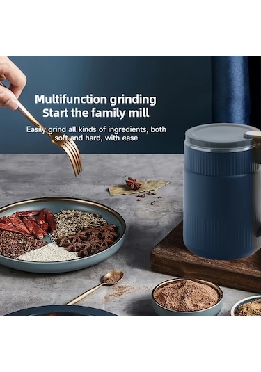 Honeybeeshop Mavi Çok Fonksiyonlu Elektrikli Un Değirmeni Ev Tipi Tahıl Öğütücü 12500 Rpm 220 240v Mavi