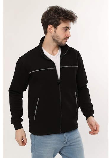 Uniprom Casual Ceket 3 İplik Şardonlu Mevsimlik Günlük Ceket Siyah