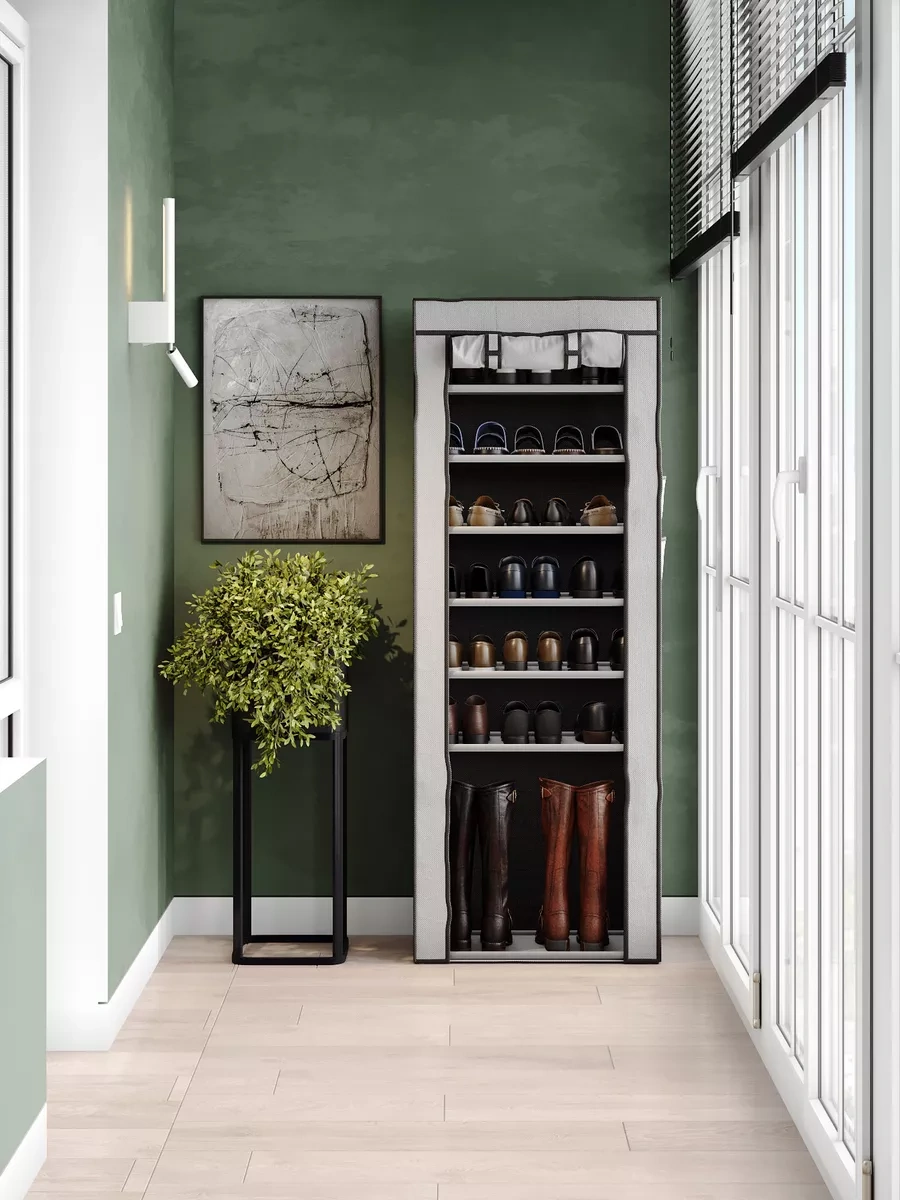 2s.k Kumaş Kılıfı Olan Ayakkabı Saklama Dolabı 179827493 Gri