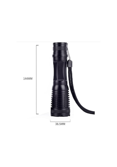 Valkyrie Çift Işık Dual Uv Mor Işık Ve Xml-t6 2000 Lümens El Feneri Siyah