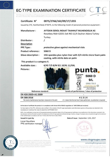 Punta 5060 D - 15G Gri Nylon/Spandex Astar Üzeri ¾ Dotlu Mikro K